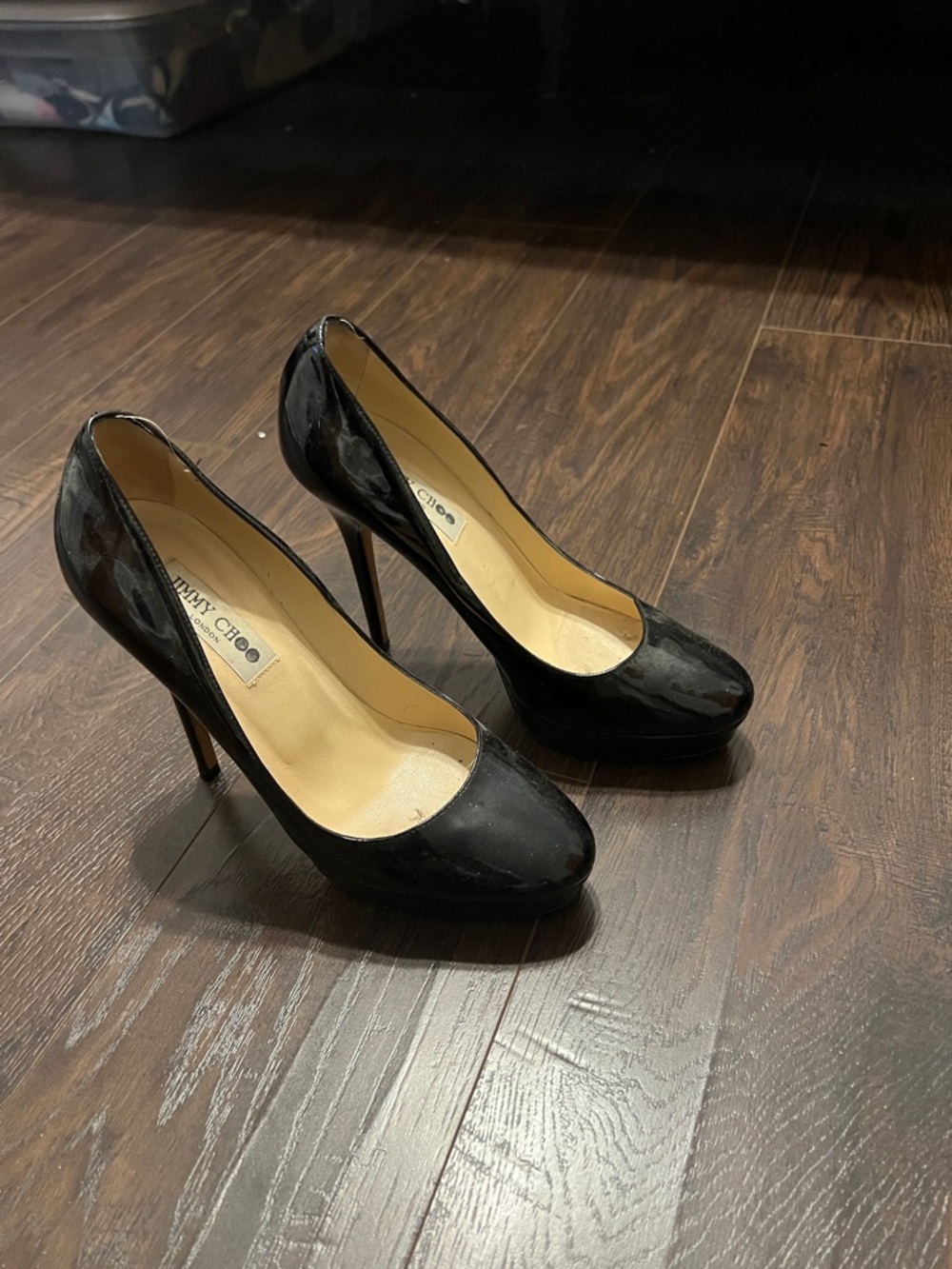 Jimmy Choo Black Patent Platform Stiletto Pumps